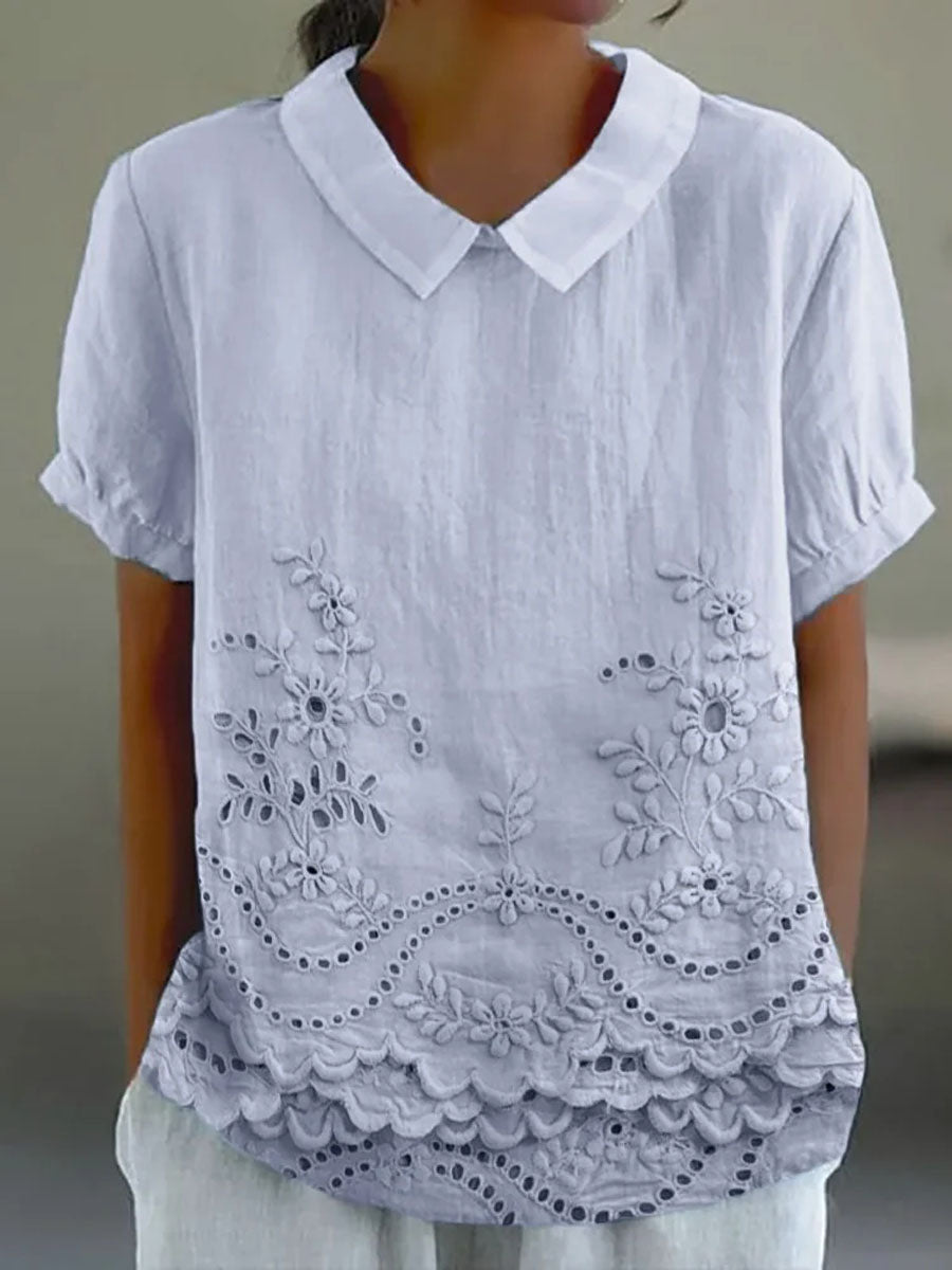 Lily™ | Camicia con Ricamo Floreale