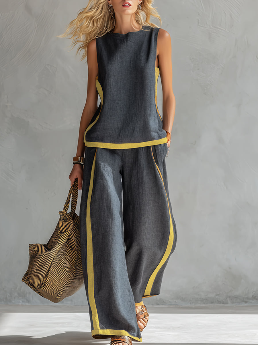 Carla - Completo Elegante in Cotone e Lino