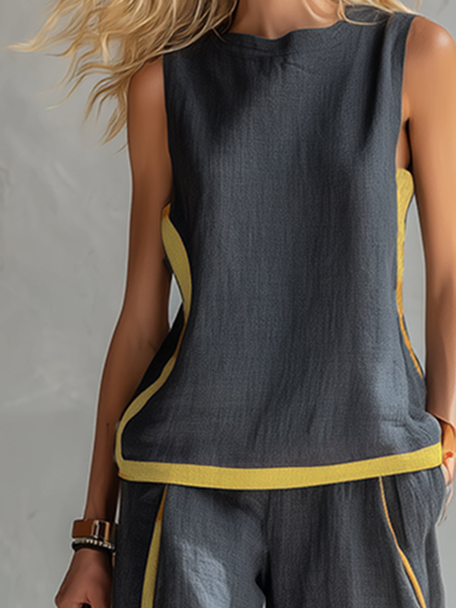 Carla - Completo Elegante in Cotone e Lino