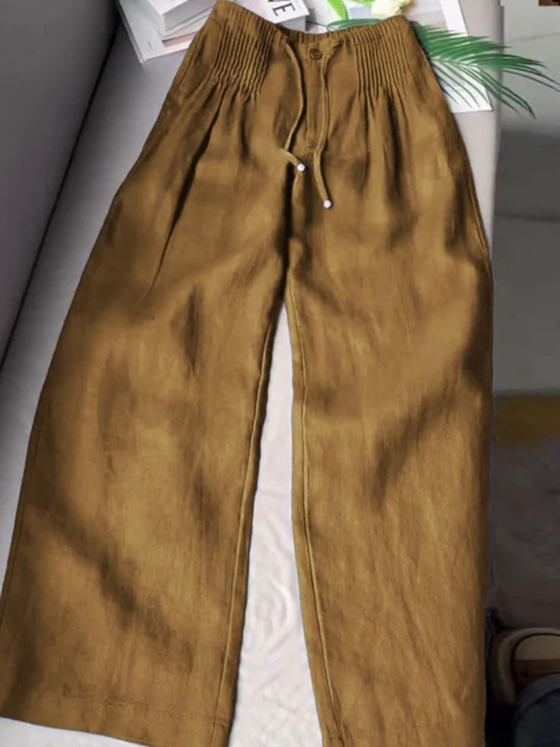 Camilla™ | Pantaloni Palazzo in Cotone e Lino