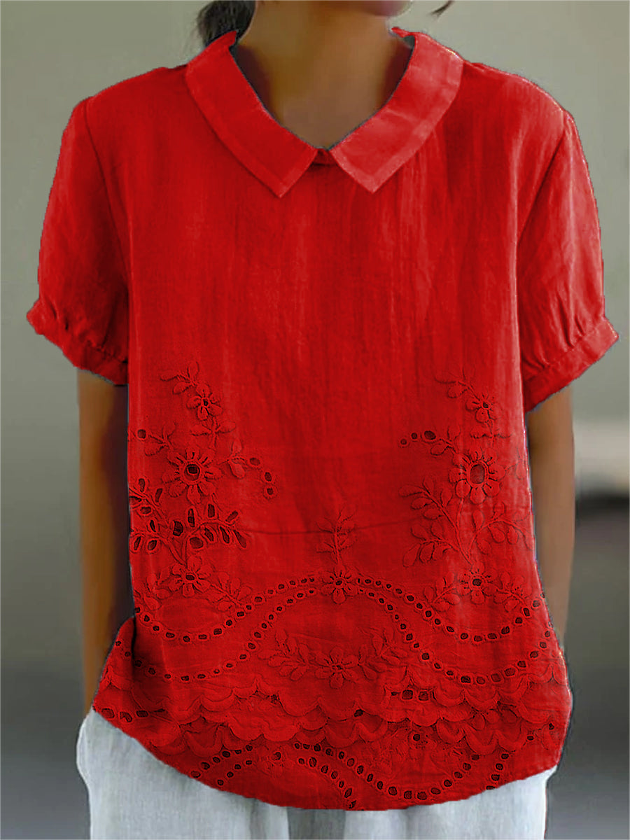 Lily™ | Camicia con Ricamo Floreale