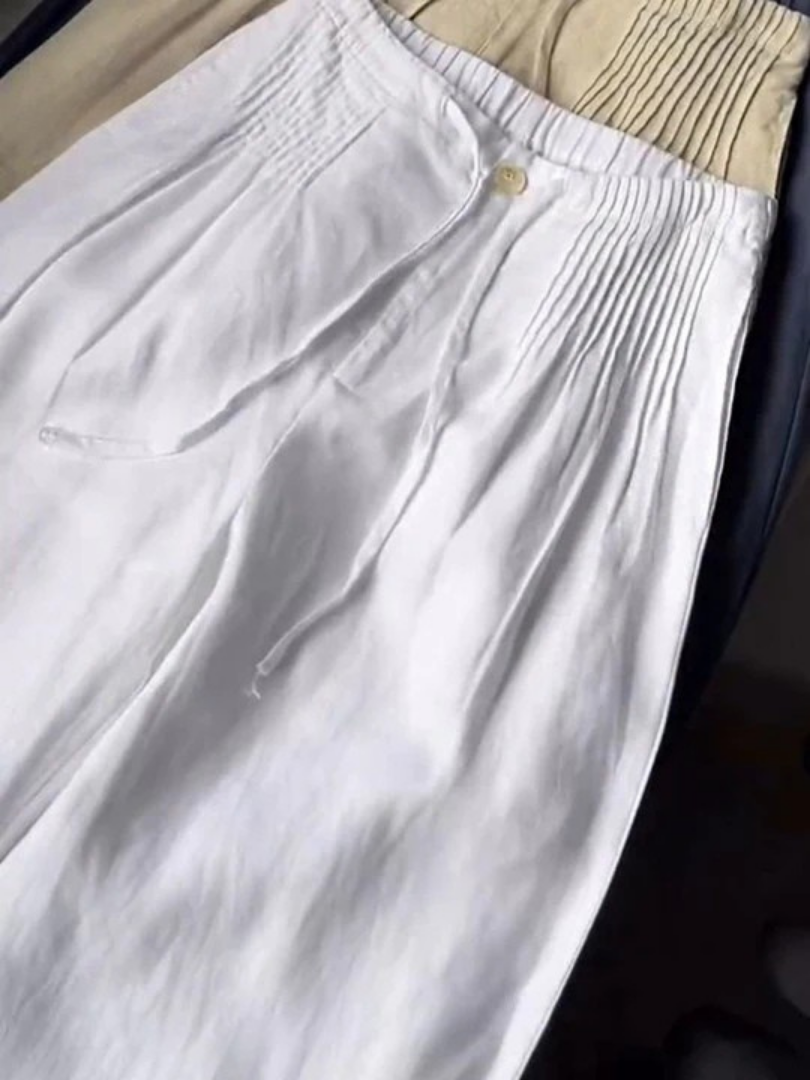 Camilla™ | Pantaloni Palazzo in Cotone e Lino