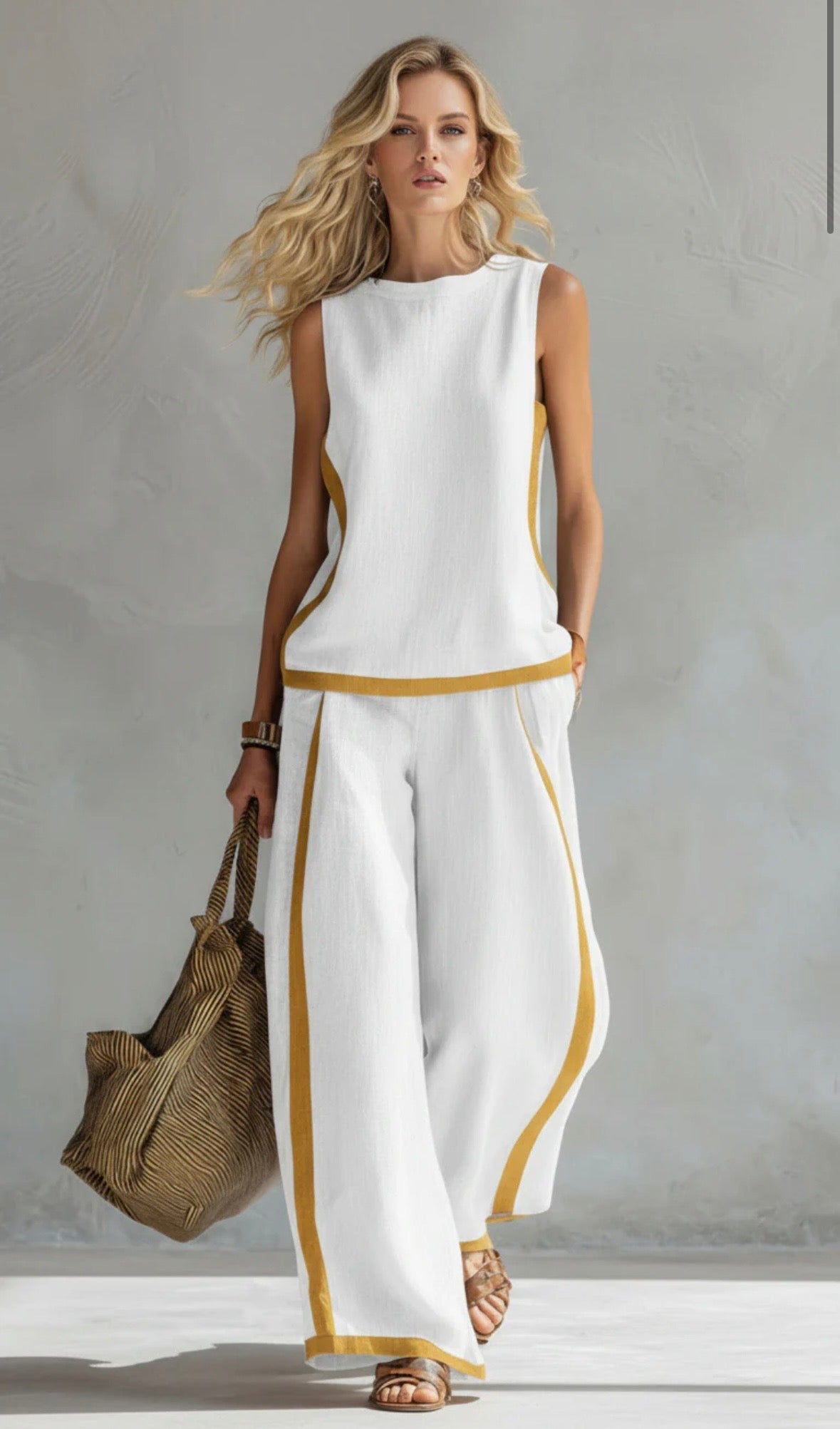 Carla - Completo Elegante in Cotone e Lino