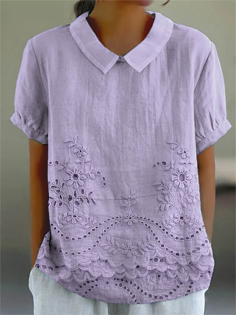 Lily™ | Camicia con Ricamo Floreale
