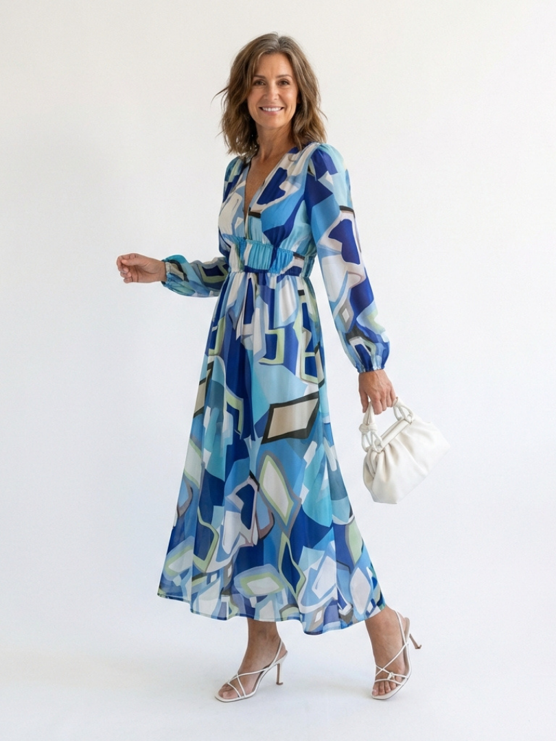 Altea | Abito Maxi Floreale con Maniche Lunghe