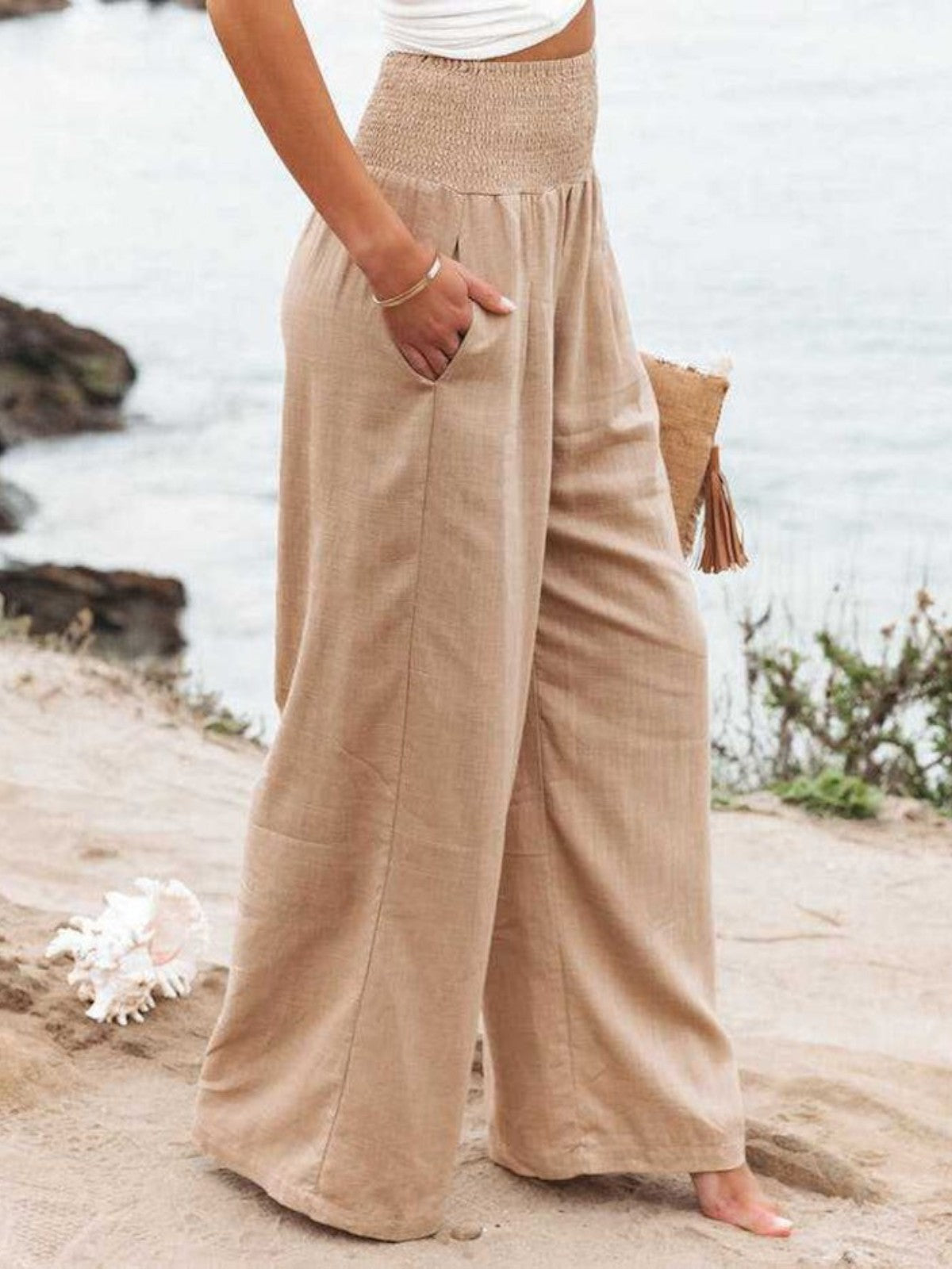 Thaliora™ | Pantaloni a Gamba Larga in Lino
