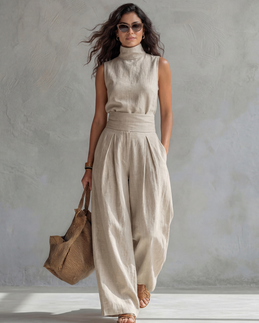 Maria™ | Set Pantaloni a Gamba Larga e Top Elegante