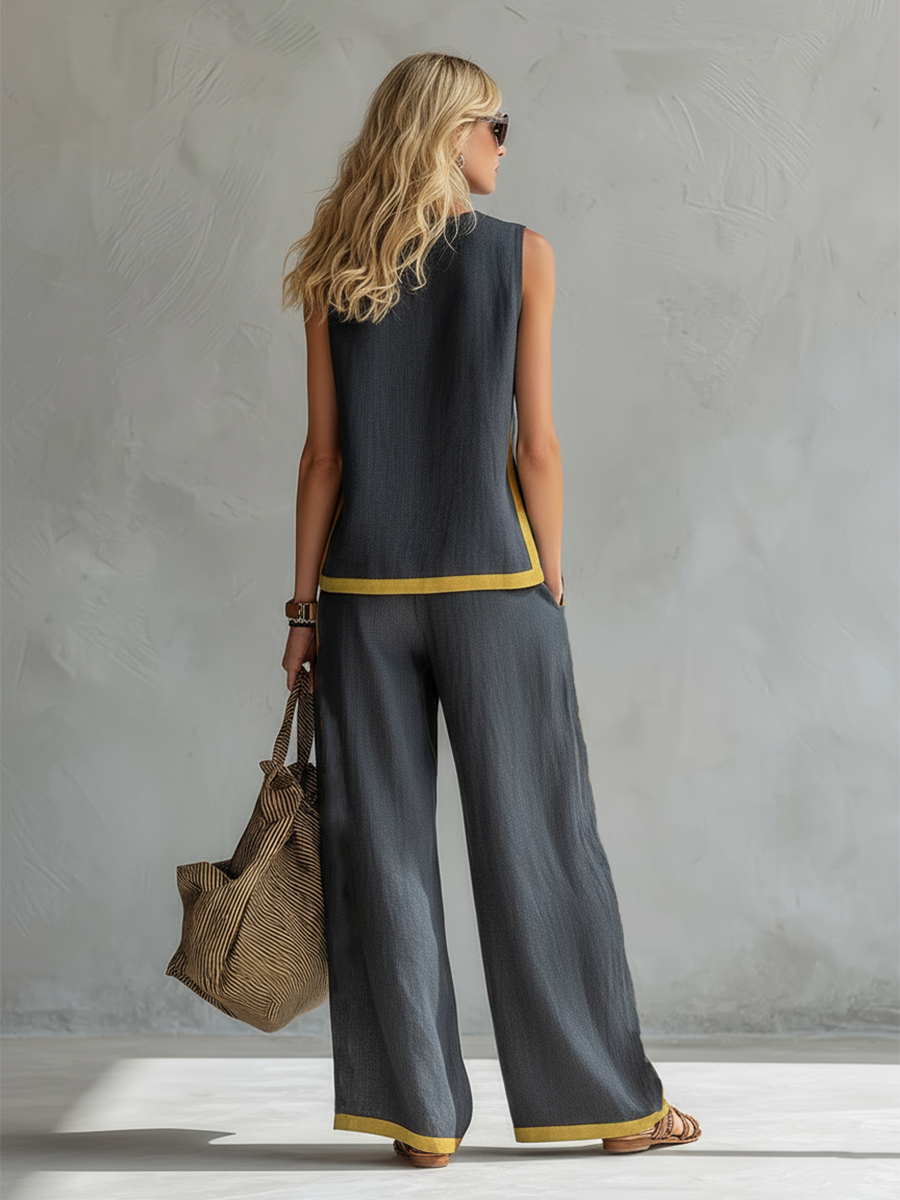 Carla - Completo Elegante in Cotone e Lino