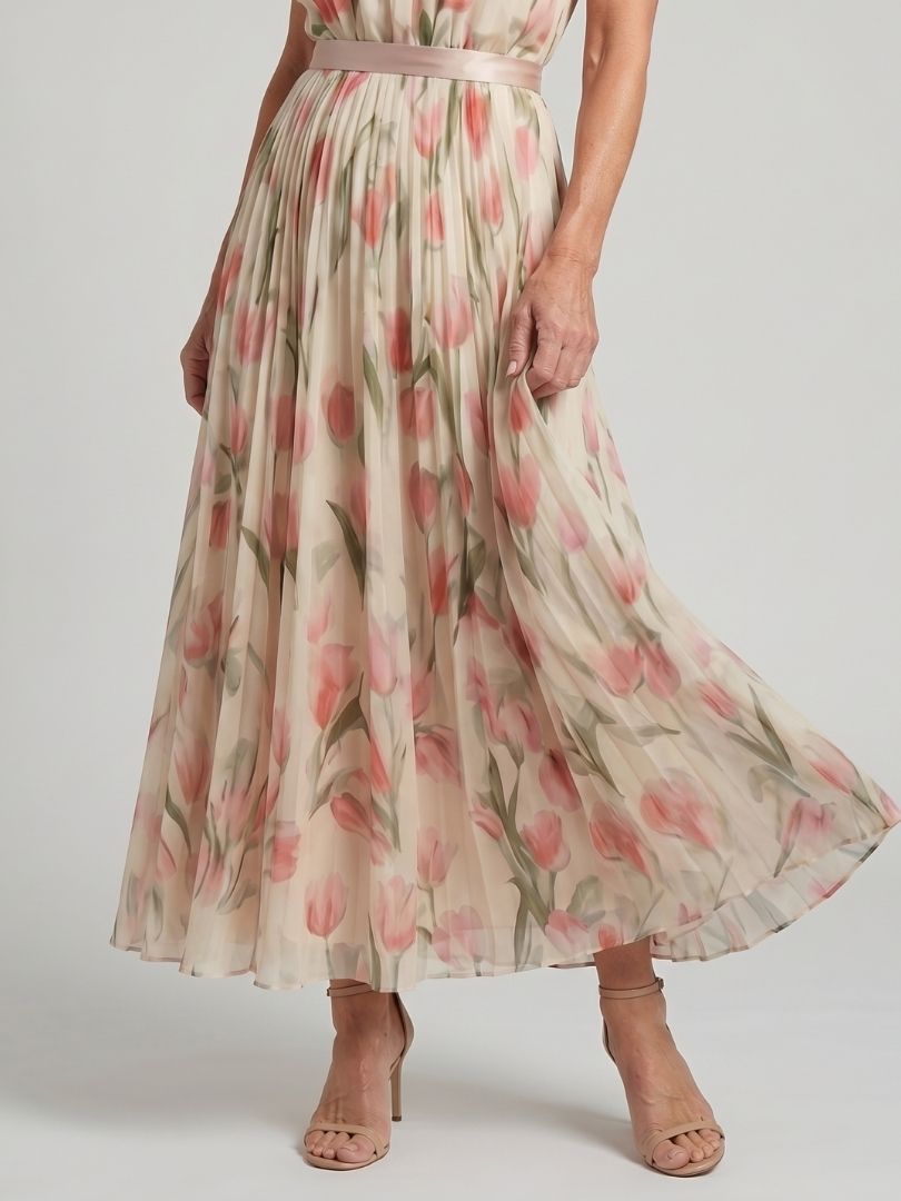 Aurora | Abito Midi Floreale con Scollo Halter