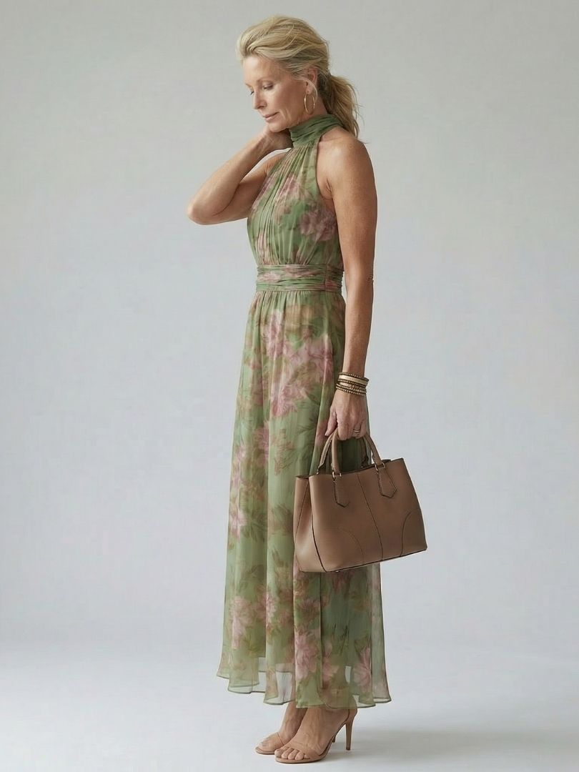 Ginevra | Abito Midi Halter Floreale