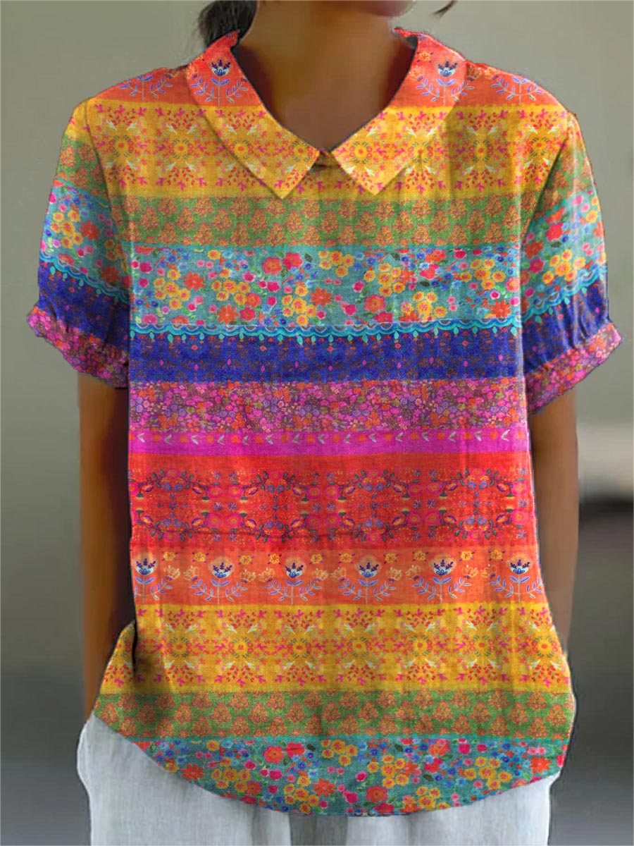 Maya™ | Camicia Floreale a Righe