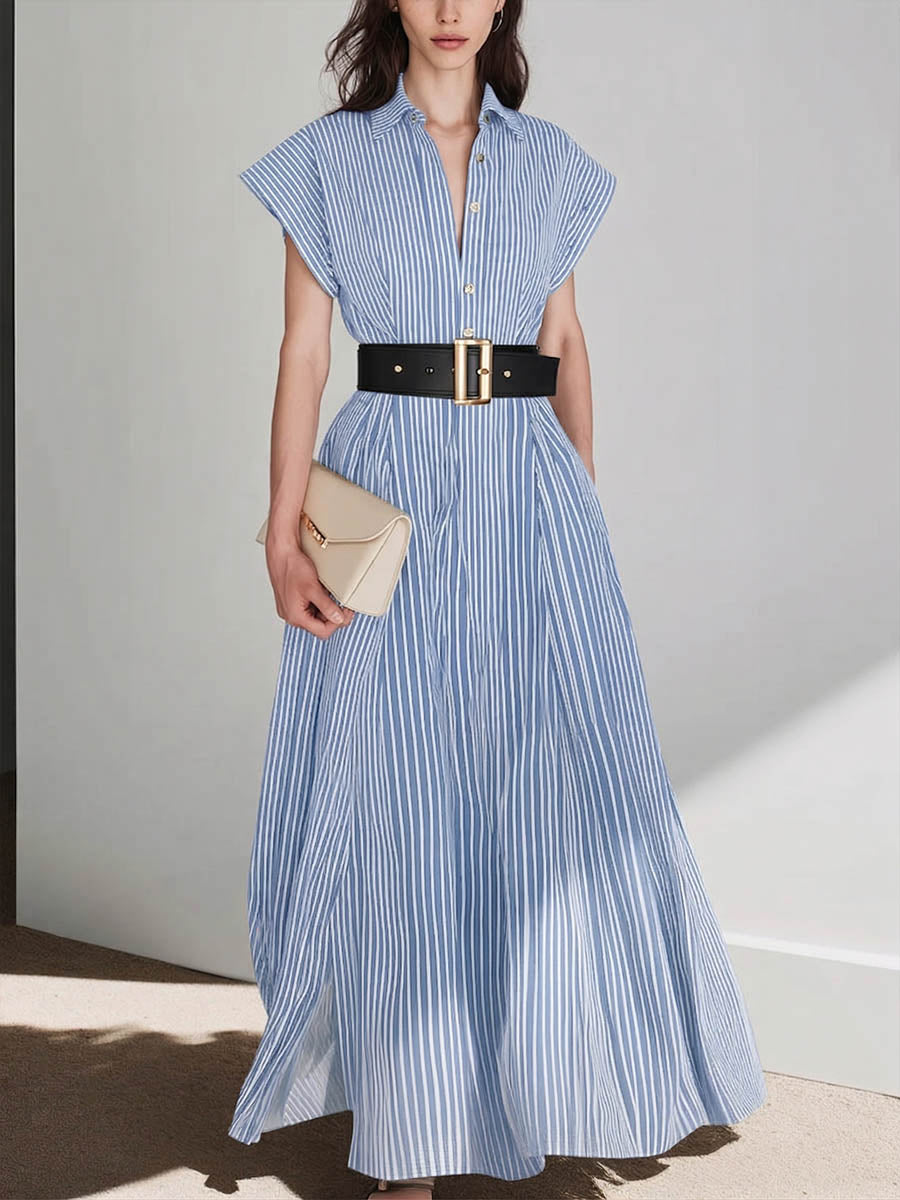 Chiara | Abito lungo elegante a righe