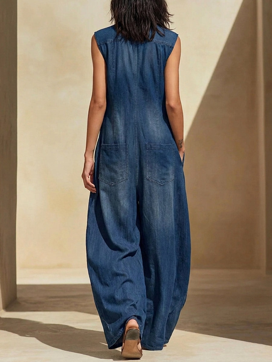 Valentina | Tuta ampia in denim dallo stile sofisticato