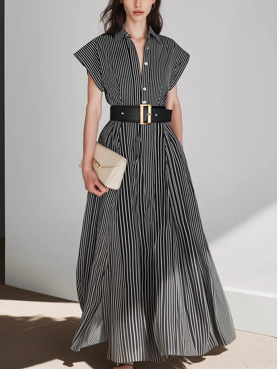 Chiara | Abito lungo elegante a righe
