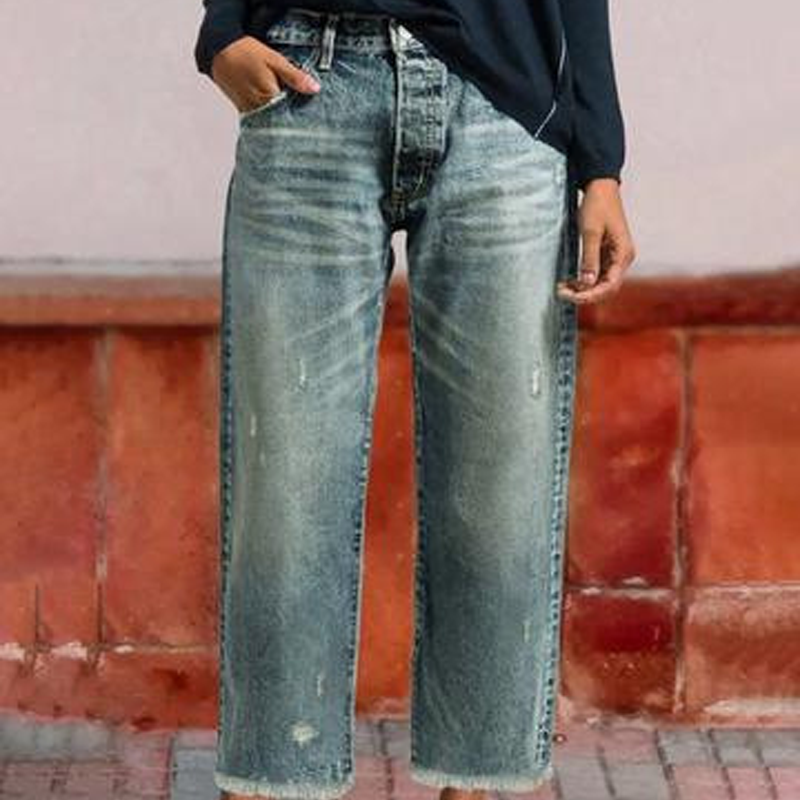 Aberjean™ | Jeans Cropped Dritti Stile Retrò