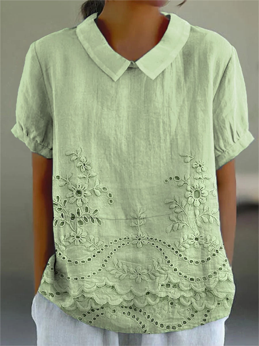 Lily™ | Camicia con Ricamo Floreale