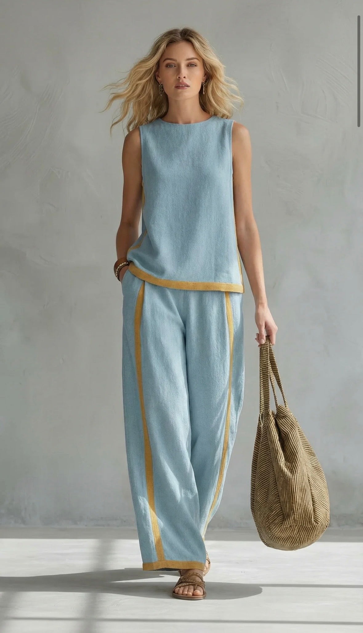 Carla - Completo Elegante in Cotone e Lino