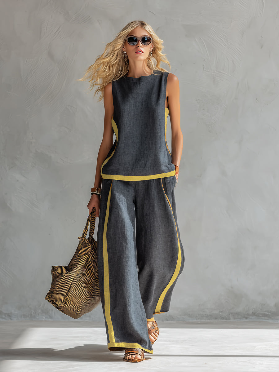 Carla - Completo Elegante in Cotone e Lino