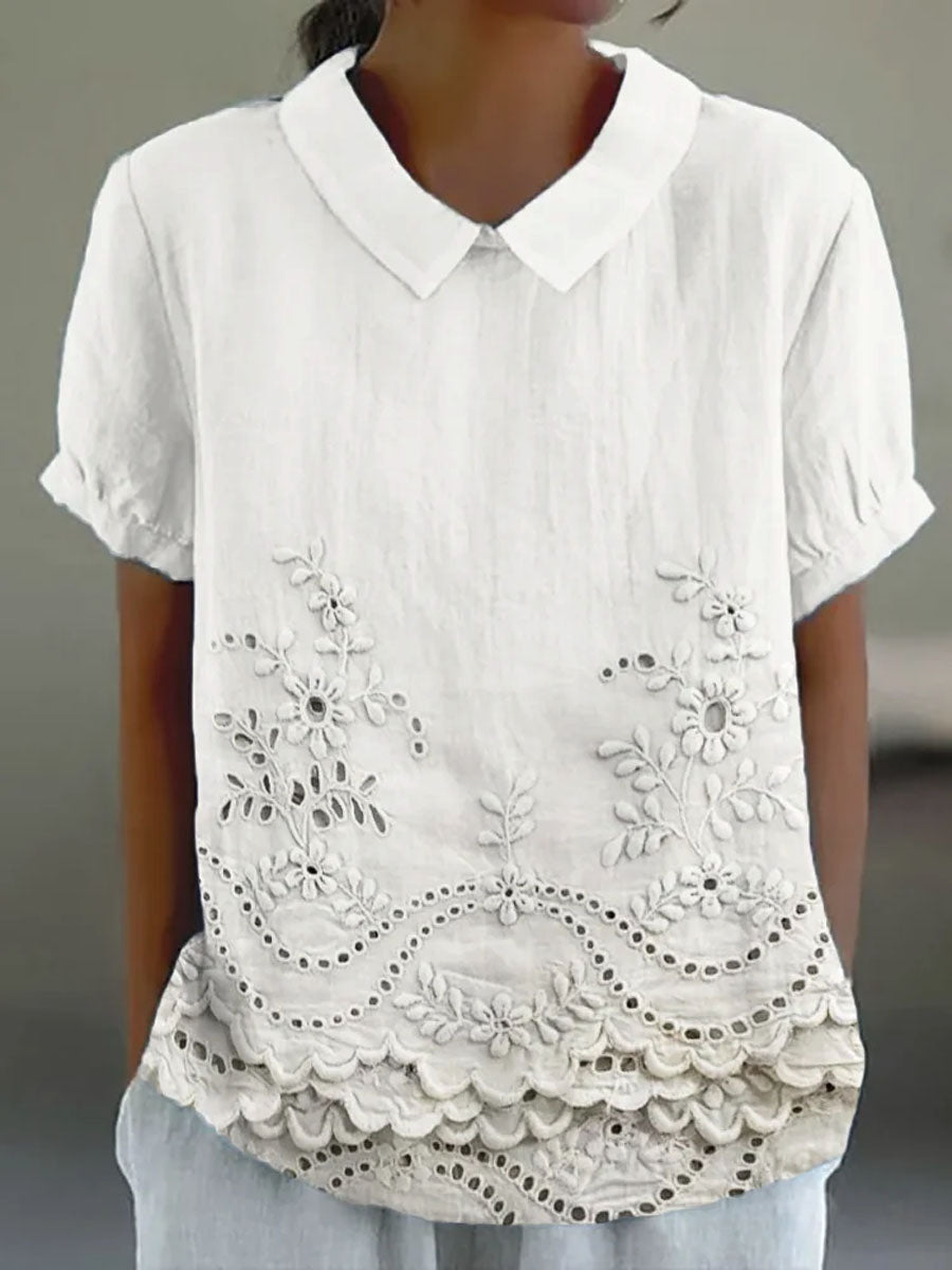 Lily™ | Camicia con Ricamo Floreale