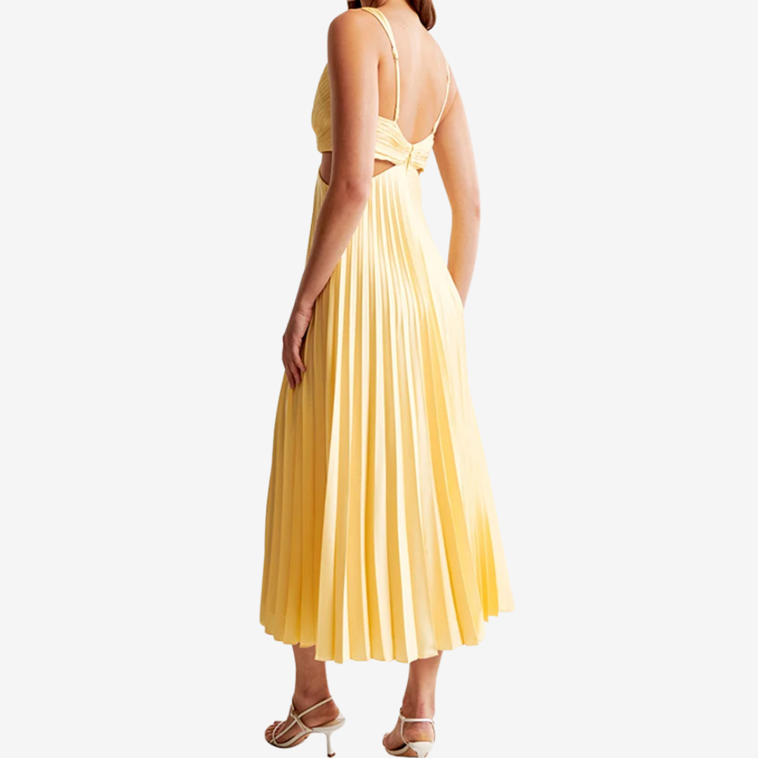 Vivienne™ Abito da sera midi plissettato con schiena scoperta