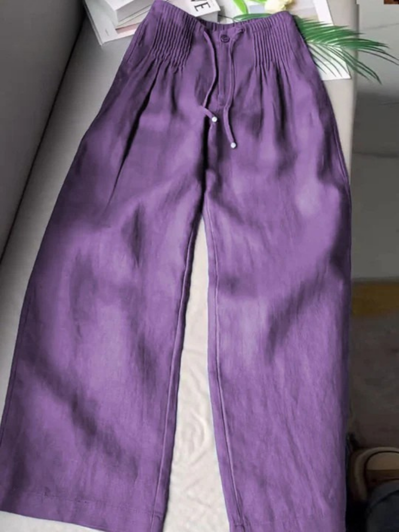 Camilla™ | Pantaloni Palazzo in Cotone e Lino