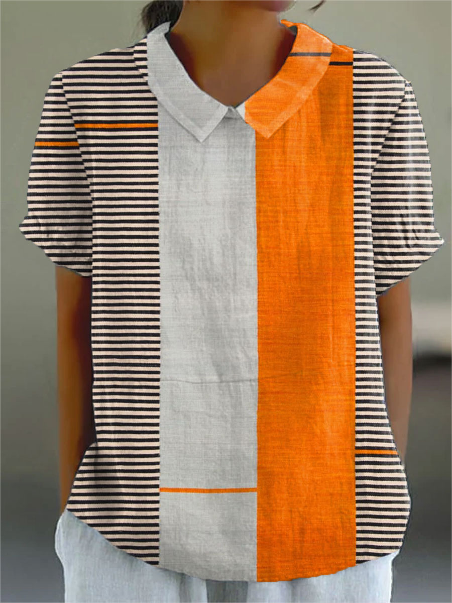 Lena™ | Camicia a Blocchi di Colore e Righe