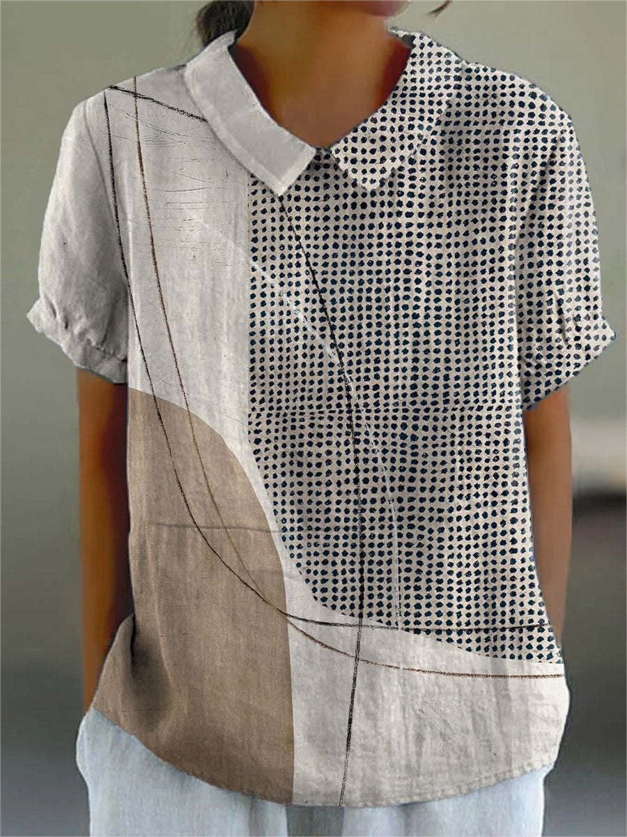 Lana™ | Camicia con Pois e Linee Astratte