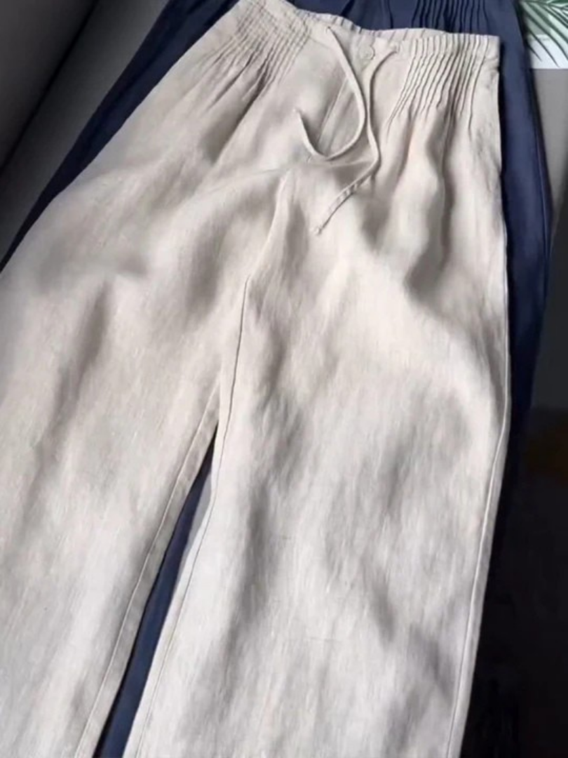 Camilla™ | Pantaloni Palazzo in Cotone e Lino