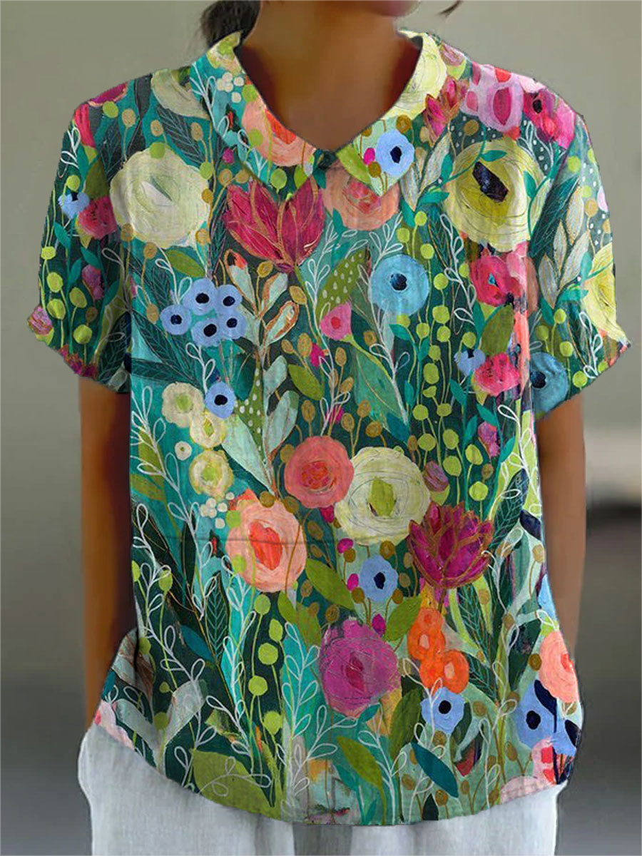 Daisy™ | Camicia Floreale Acquerello