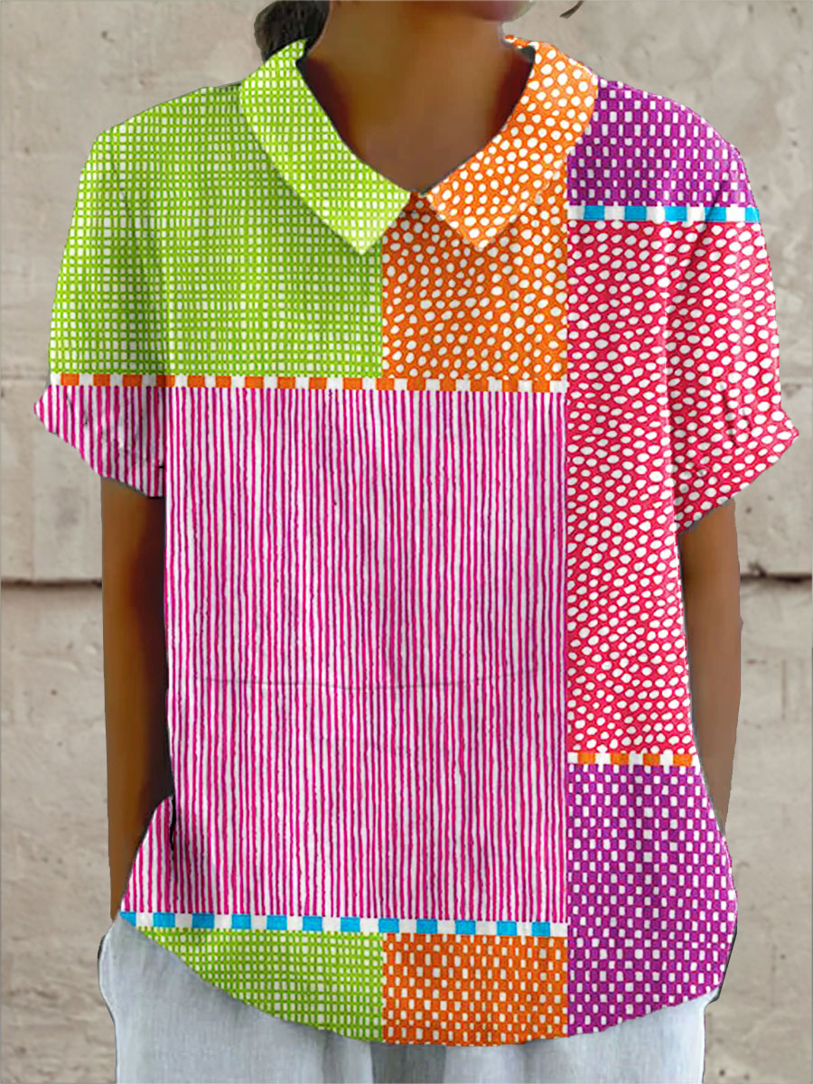 Zoe™ | Camicia Patchwork Colorata