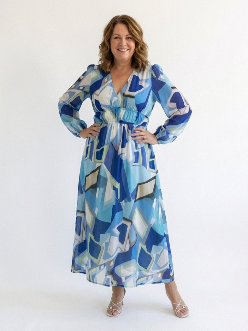 Altea | Abito Maxi Floreale con Maniche Lunghe