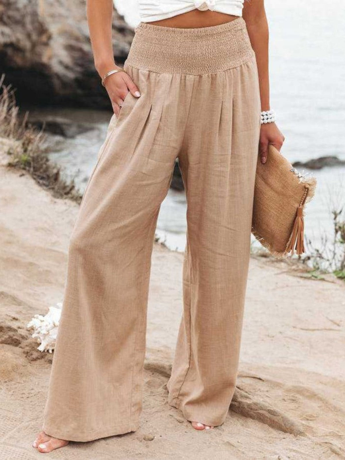 Thaliora™ | Pantaloni a Gamba Larga in Lino
