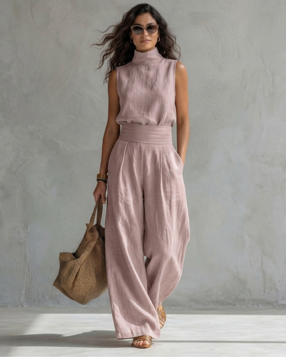 Maria™ | Set Pantaloni a Gamba Larga e Top Elegante