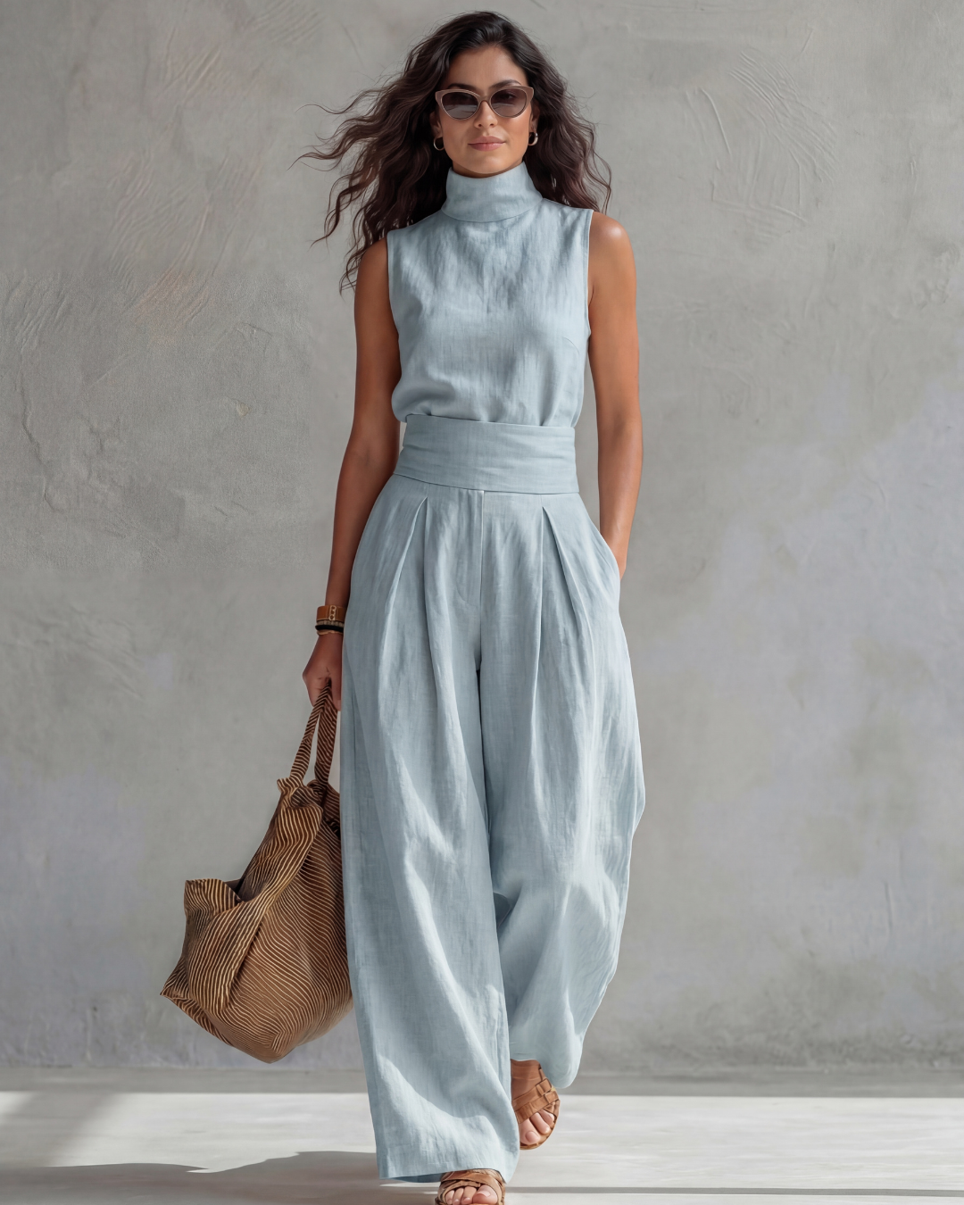 Maria™ | Set Pantaloni a Gamba Larga e Top Elegante