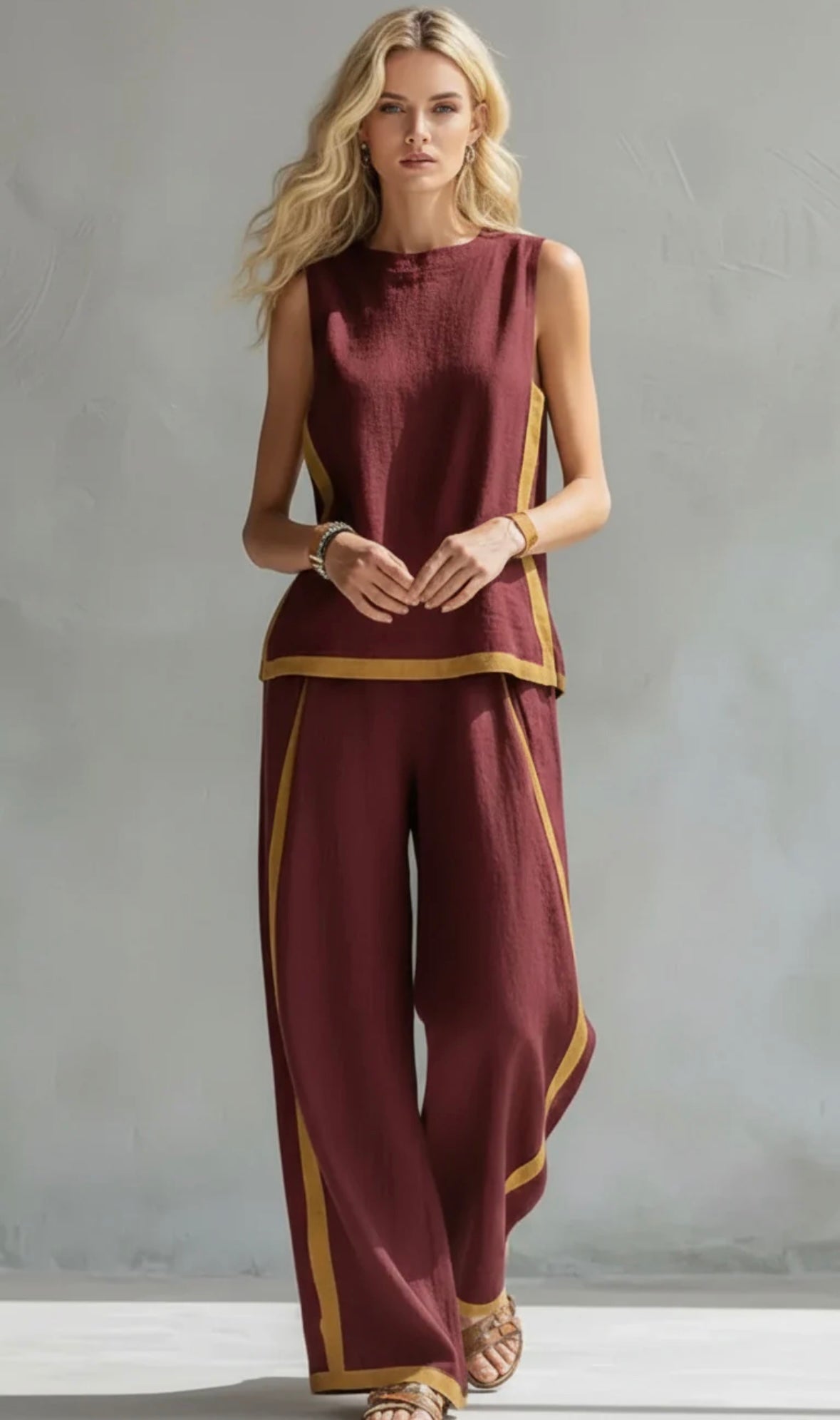 Carla - Completo Elegante in Cotone e Lino