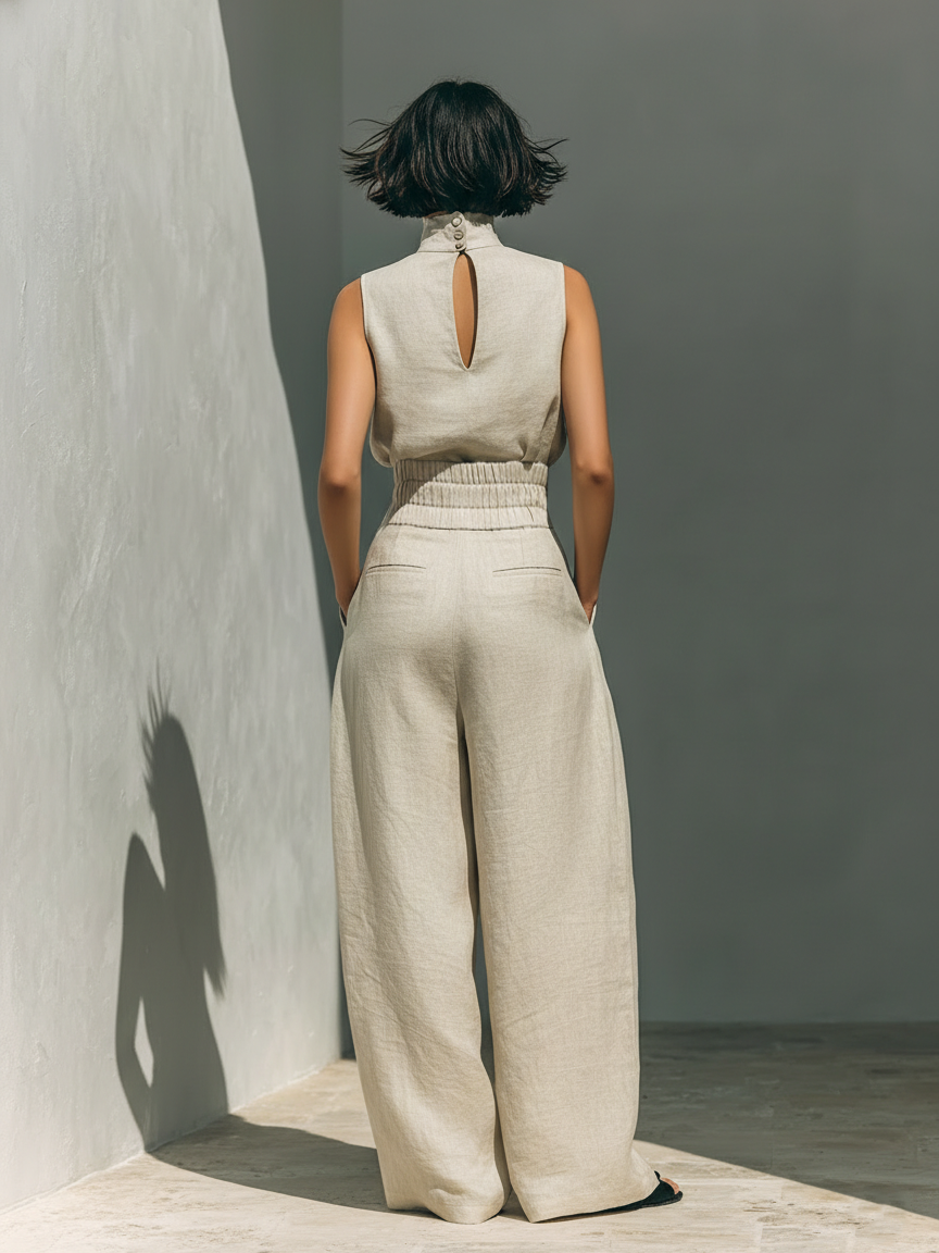 Maria™ | Set Pantaloni a Gamba Larga e Top Elegante
