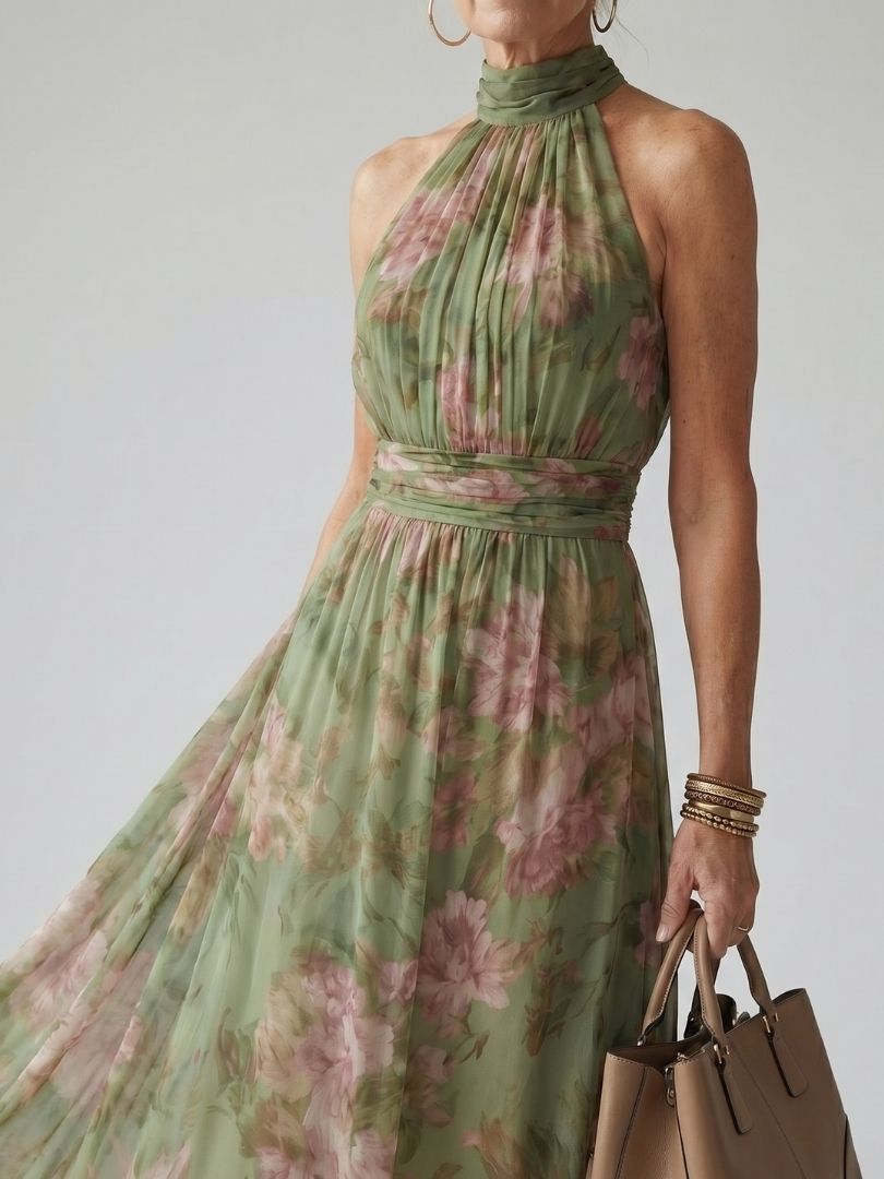 Ginevra | Abito Midi Halter Floreale