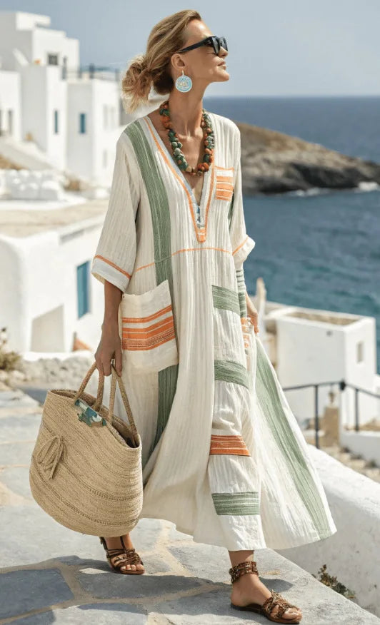 Vera™ | Abito Maxi Estivo Coastal Flow