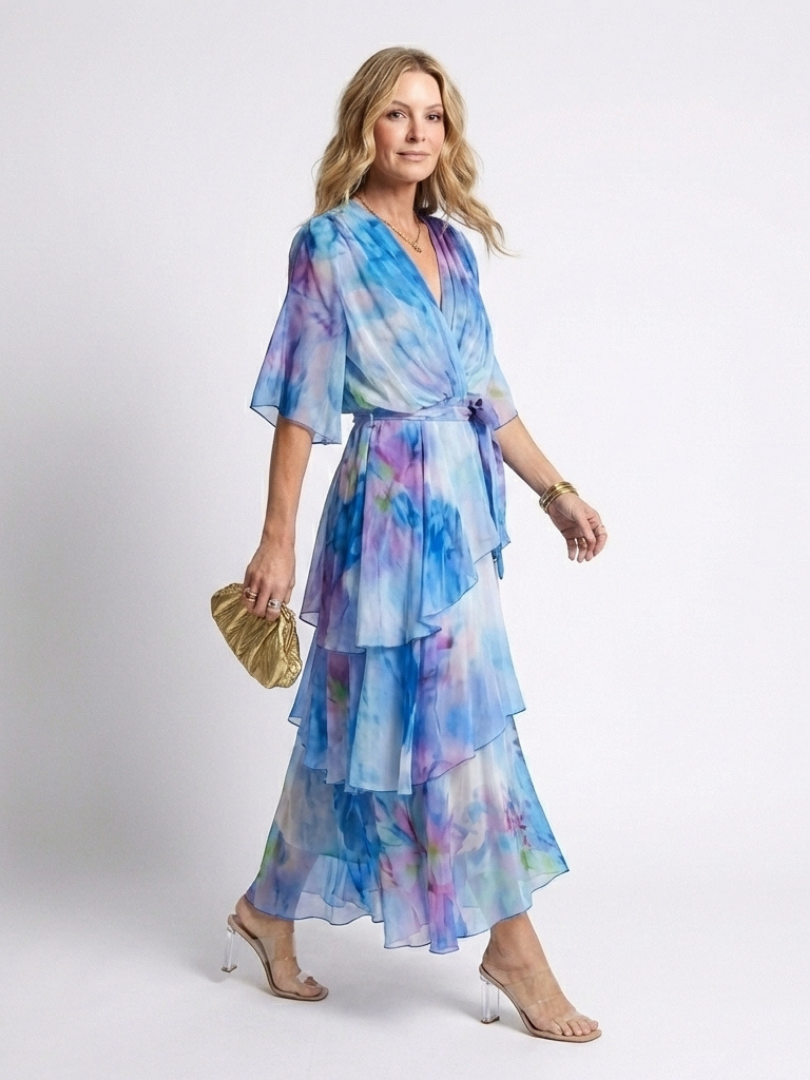 Celeste™ | Maxi Fluido con Cintura
