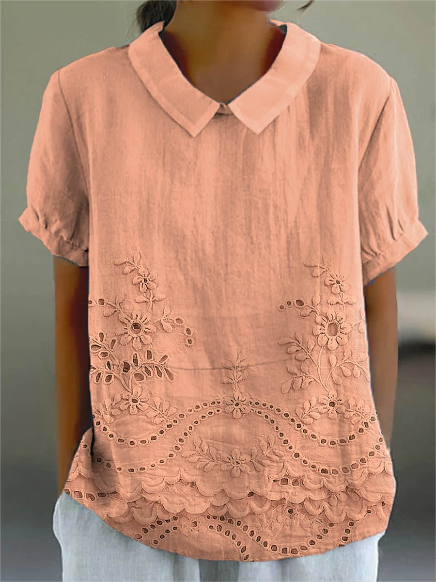 Lily™ | Camicia con Ricamo Floreale