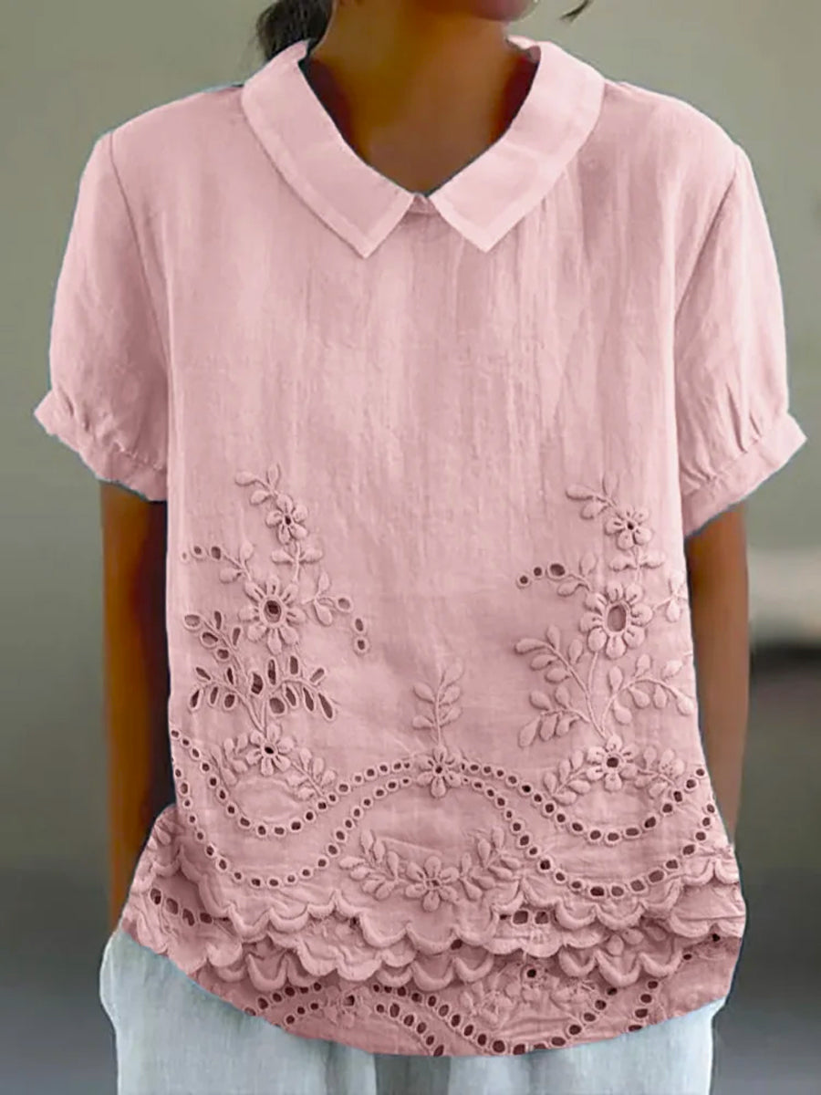 Lily™ | Camicia con Ricamo Floreale