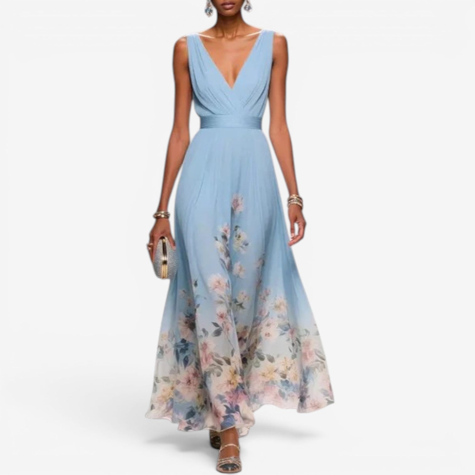 Geniva™ Abito lungo in chiffon a fiori