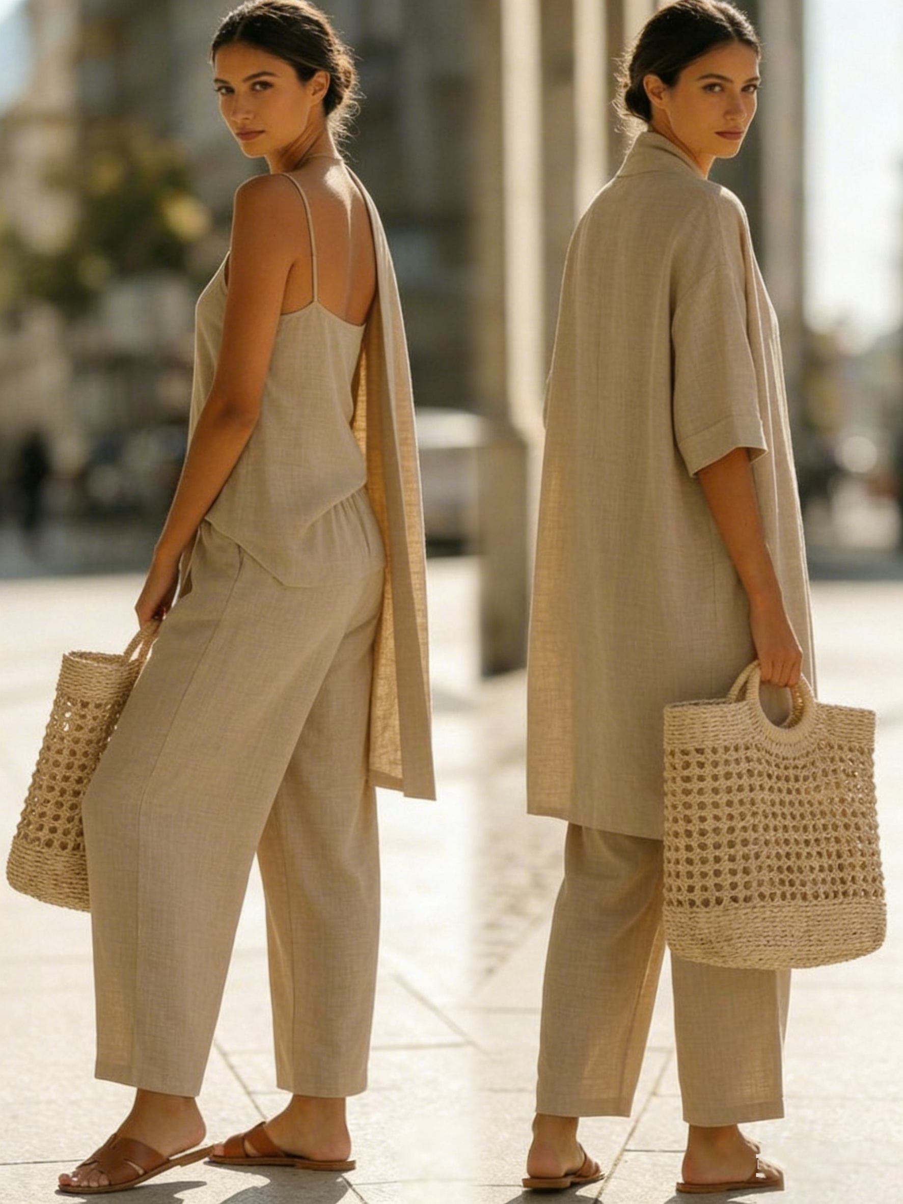 Isa™ | Raffinato Set Tre Pezzi per un'Eleganza Naturale