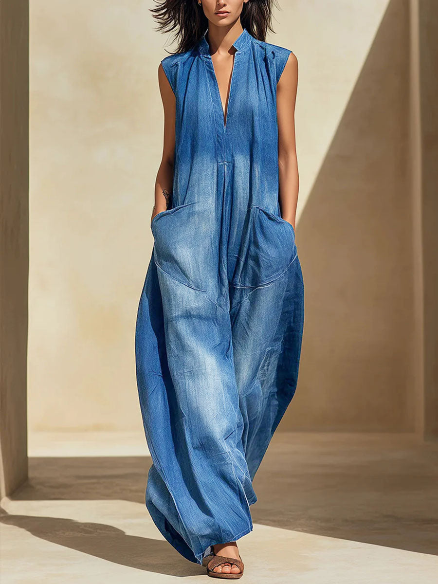 Valentina | Tuta ampia in denim dallo stile sofisticato