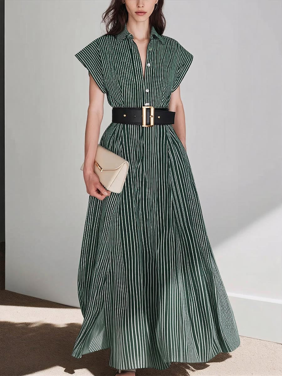 Chiara | Abito lungo elegante a righe