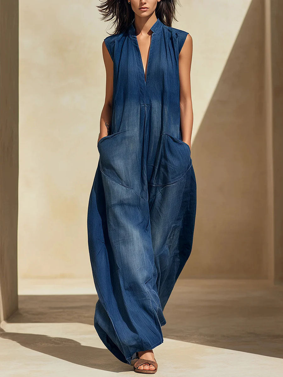 Valentina | Tuta ampia in denim dallo stile sofisticato
