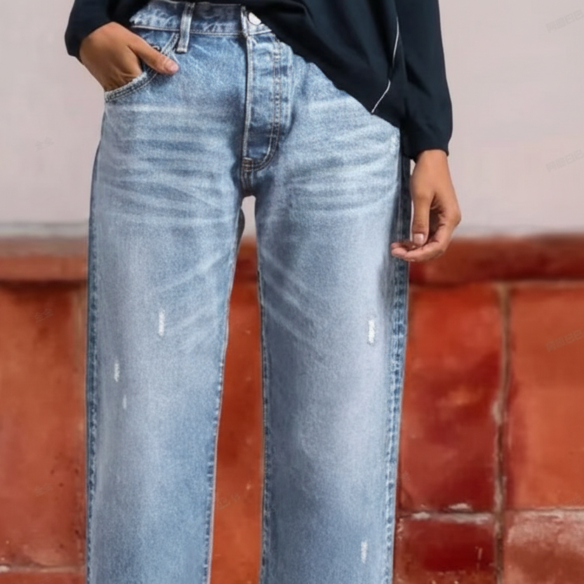 Aberjean™ | Jeans Cropped Dritti Stile Retrò