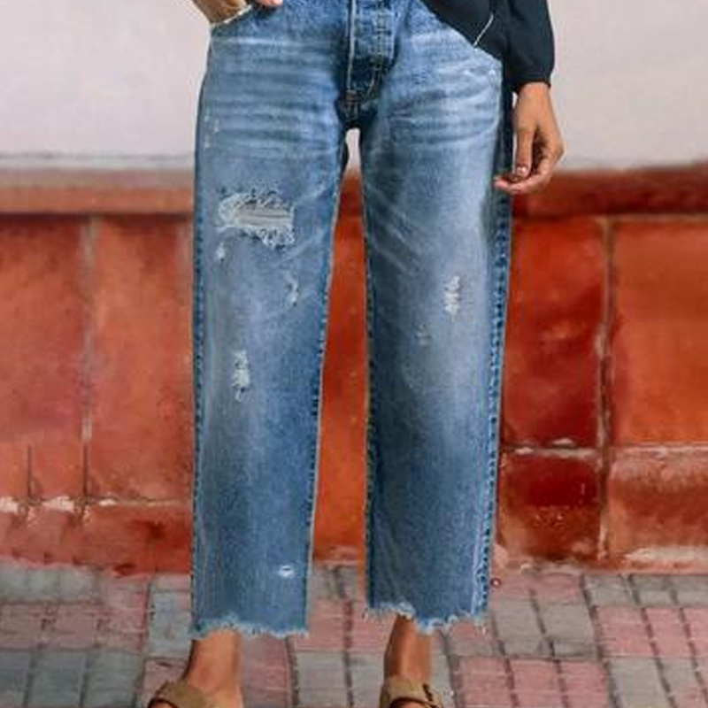 Aberjean™ | Jeans Cropped Dritti Stile Retrò